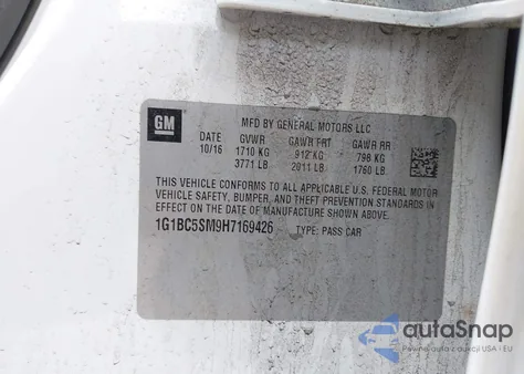 2017 Chevrolet Cruze Ls Auto from USA, damaged, VIN 1G1BC5SM9H7169426